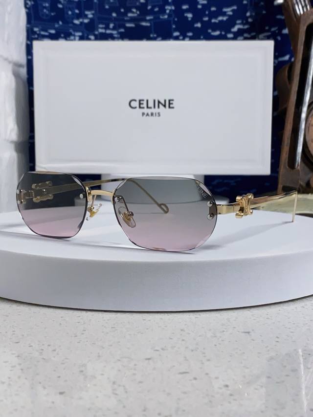Celine polygonal frameless sunglasses, unisex, 2025 new style, UV protection, Am Celine polygonal frameless sunglasses, unisex, 2025 new style, UV protection, Am