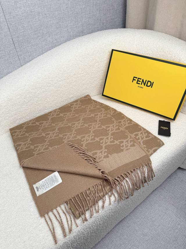 F brand. F's new monogram double-sided jacquard cashmere scarf is available even F brand. F's new monogram double-sided jacquard cashmere scarf is available even