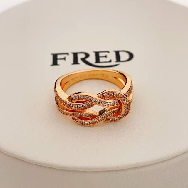 Fj002 Sizes 6, 7, 8 Frde latest rose gold diamond-encrusted horseshoe buckle rin Fj002 Sizes 6, 7, 8 Frde latest rose gold diamond-encrusted horseshoe buckle rin
