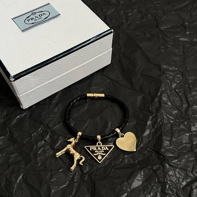 New Prada leather bracelet for the Year of the Horse. A stunning new arrival, e New Prada leather bracelet for the Year of the Horse. A stunning new arrival, e
