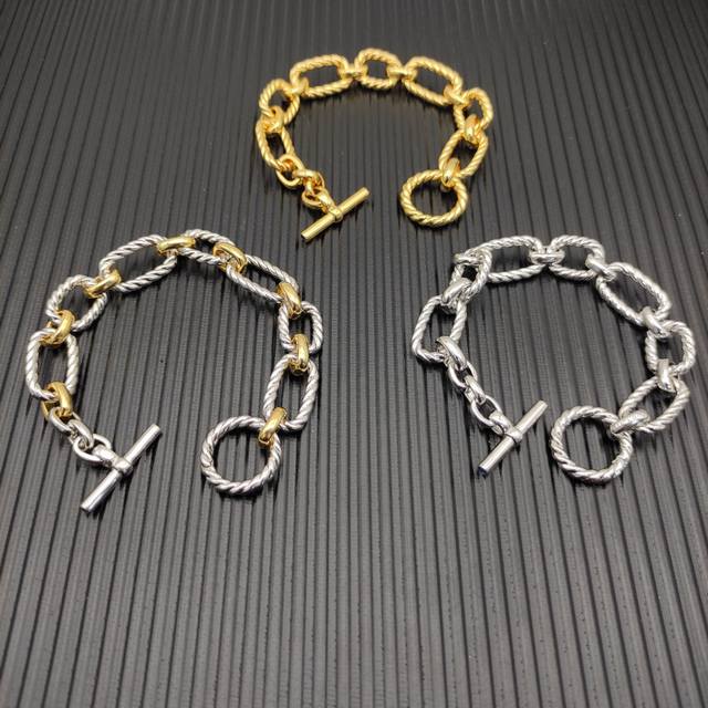 V Gold David Yurman Silver Thread Sapphire Bracelet Size: 19Cm