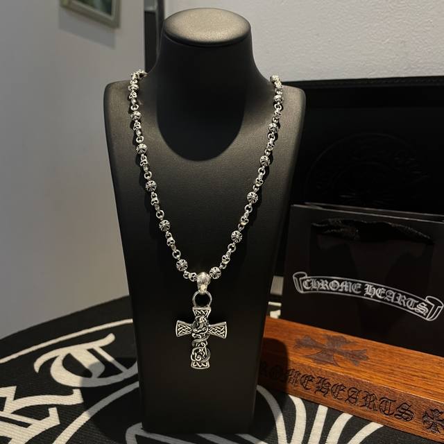 New Arrival, Counter Quality Chrome Hearts Cross Flower Ball Skull Element Neckl