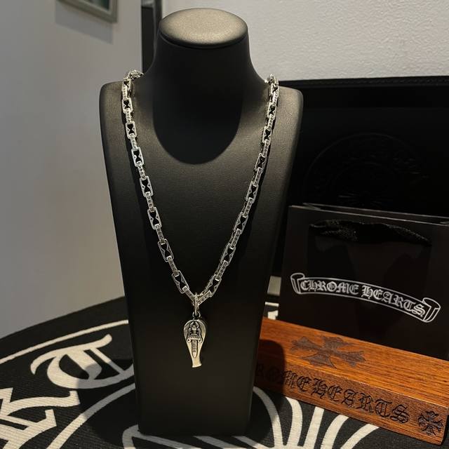 New Model, Counter-Quality Chrome Hearts Cross Elements Interlocking Necklace, S
