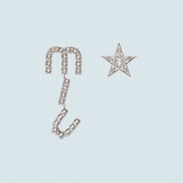 Miu Miu New Design Swarovski Crystal Full-Diamond Chain Ear Studs And Earrings,