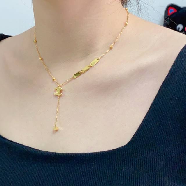 Chanel's Latest Double C Thick Gold Necklace Is Made Of 18K Stainless Steel With