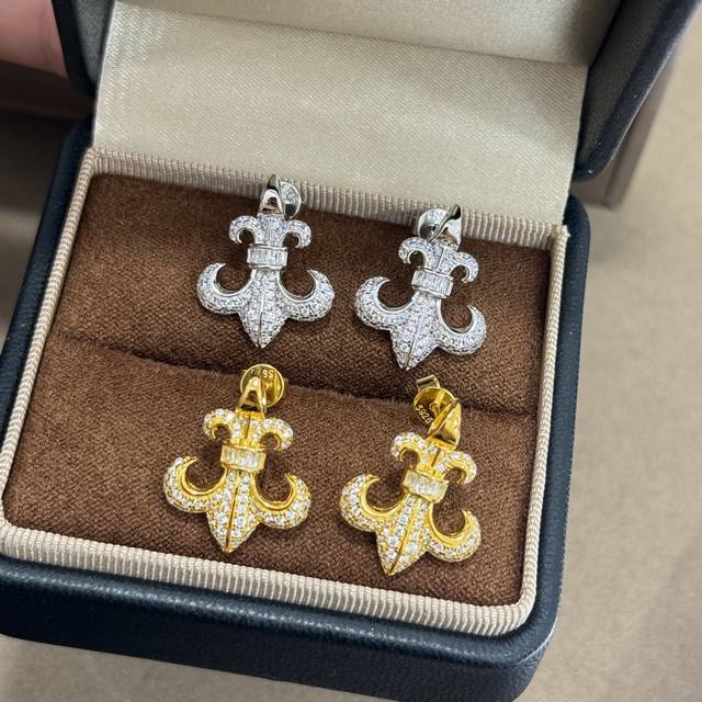 A5008 Hot-Selling Croce Heart New Arrival Anchor-Shaped Full-Diamond Large Earri
