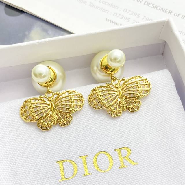 Code E2873 0257820 Dior Ear Studs, Hot-Selling New Arrivals Dior Openwork Bow Do