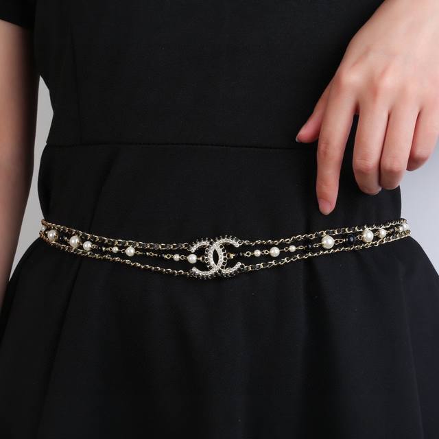Chanel New Sheepskin Pearl Waist Chain, Authentic Quality, Classic Cc Logo Style