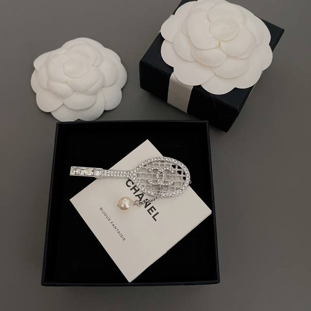 Our Product: Fragrant Tennis Racket Brooch Z 6500, In Stock And Ready To Ship Im