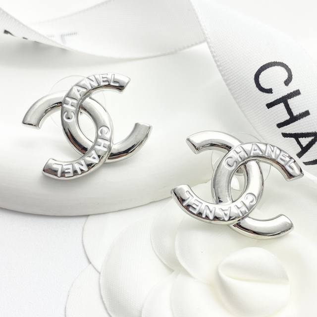 Code E2899 Chanel Earrings Hot Selling New Arrival Chan 24 Silver Double C Earri