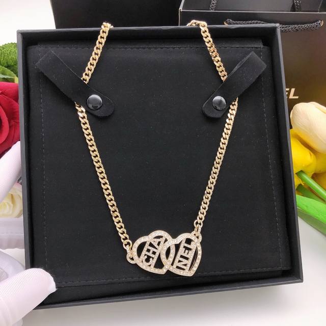 Id Xxl0255 Ch*Nel Latest Heart Necklace, Consistent Zp Brass Material
