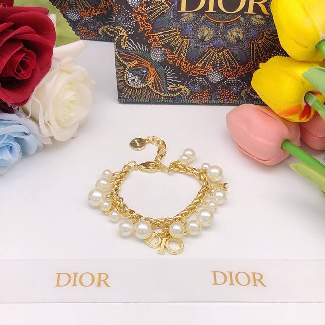 Id Dsl0161 Dio*Latest Pearl Pendant Bracelet Consistent Zp Brass Material