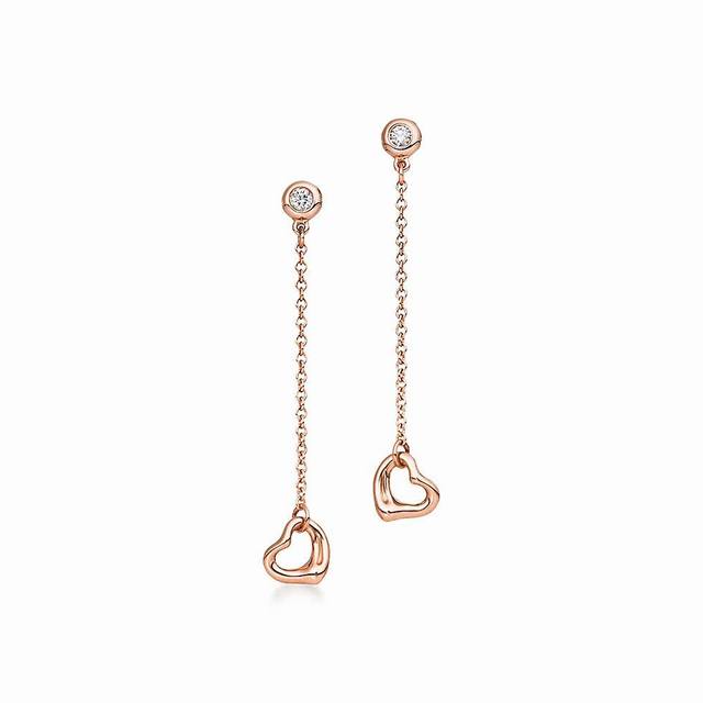 T House Heart Stud Earrings, Single Diamond Stud Earrings, Heart-Shaped Stud Ear