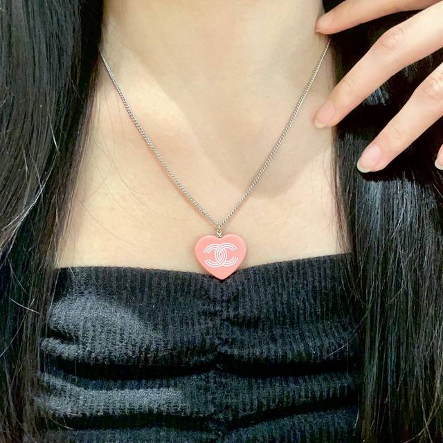 Chanel Heart Double C Necklace
