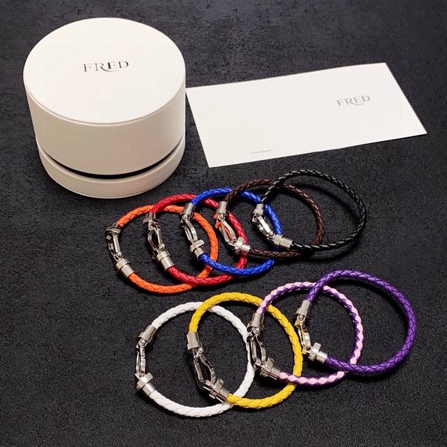 New Fred Ferre Colorful Genuine Leather Cord Bracelet/Bangle High-End Custom Mad