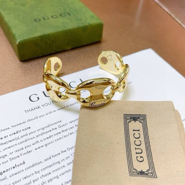 Exclusive Platinum Series Thickened And Widened Gucci Bracelet And Bangle With U