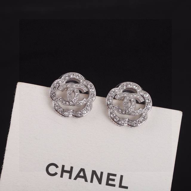 Spring/Autumn New Collection Chanel Camellia Ear Studs Same Material 925 Silver