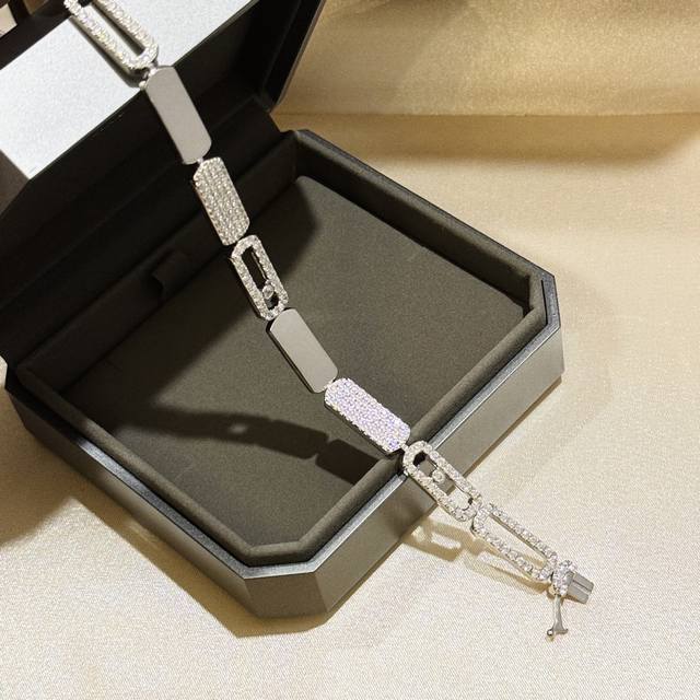 A5798 Messi New Single Diamond Sliding Chain Bracelet, High-End S925 Sterling Si