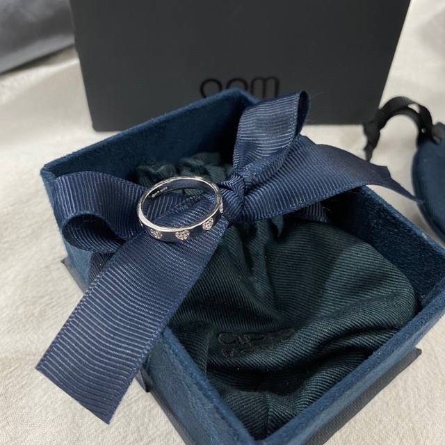 A Batch M Heart Ring Silver White Fashion Ring For Girlfriend, Feminine Design.