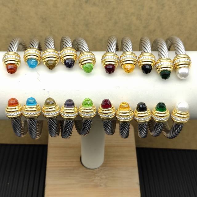 David Yurman 7Mm Gold-Head Gemstone-Embellished Bracelet. Available In Ten Style