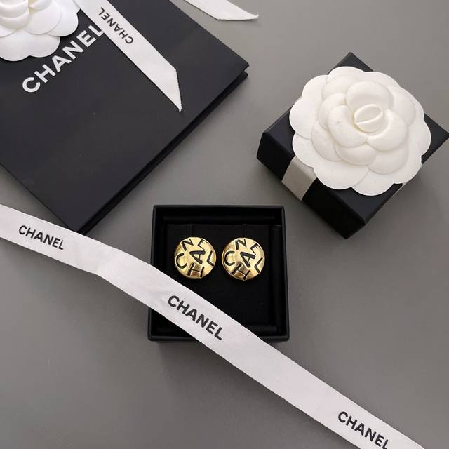 Our Product: Vintage-Style Gold Letter Ear Studs With Hand-Painted Lettering! In