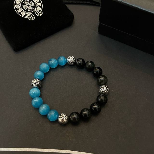 New Arrival, Counter-Quality Chrome Hearts Kros Heart Classic Black Onyx Beads P