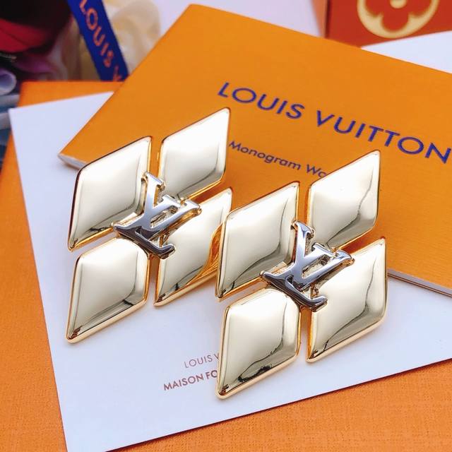 Led0150 Lv*Latest Diamond-Patterned Earrings, Zp Brass Material