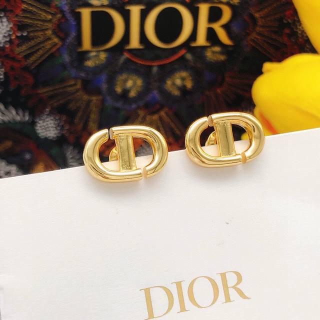 Number Ded0307 Dior Original New Pig Nose Smooth Cd Pearl Ear Studs High-End Qua