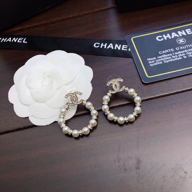 Authentic Chanel Earrings, Chanel Early Autumn Earrings, Silver Needles, Genuine
