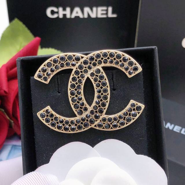 Code Xxz0192 Ch*Nel Latest Diamond-Studded Black Diamond Brooch, Consistent Zp B
