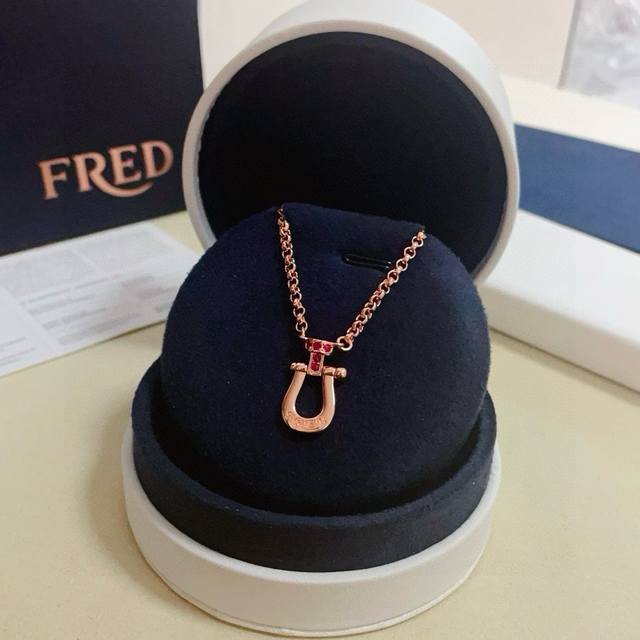 Fred Full Diamond Horseshoe Buckle Necklace, High-End Custom-Made, Boutique-Qual
