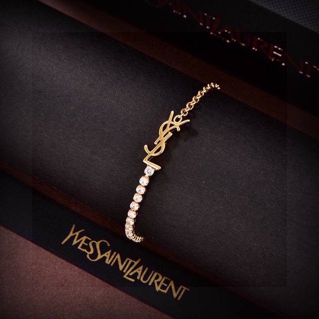 Ysl Saint Laurent Bracelet, Original Brass Material. Yves Saint Laurent Was Foun