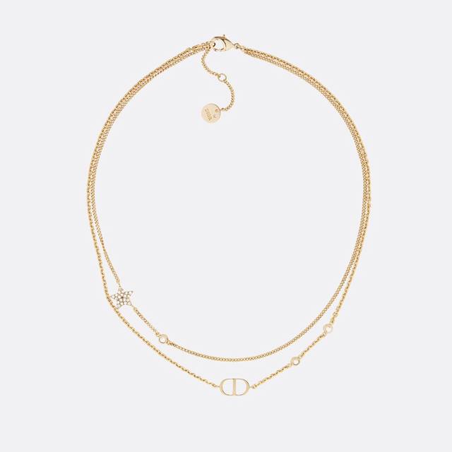 Di0R New Arrival Five-Pointed Star Double-Layer Necklace, Featuring A Striking G