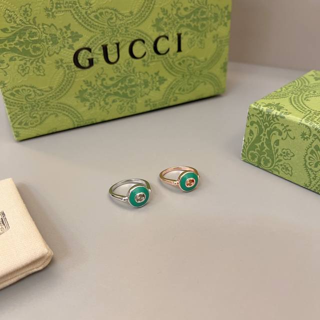 Gucci Gucci Interlocking Series 18K Gold Ring Size 13-25