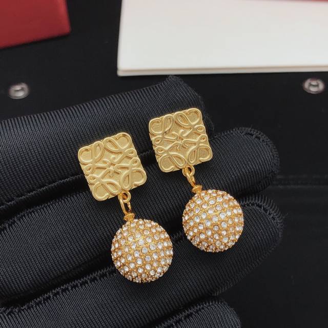 Loewe Latest Gold Ball Ear Studs, Made Of Brass.