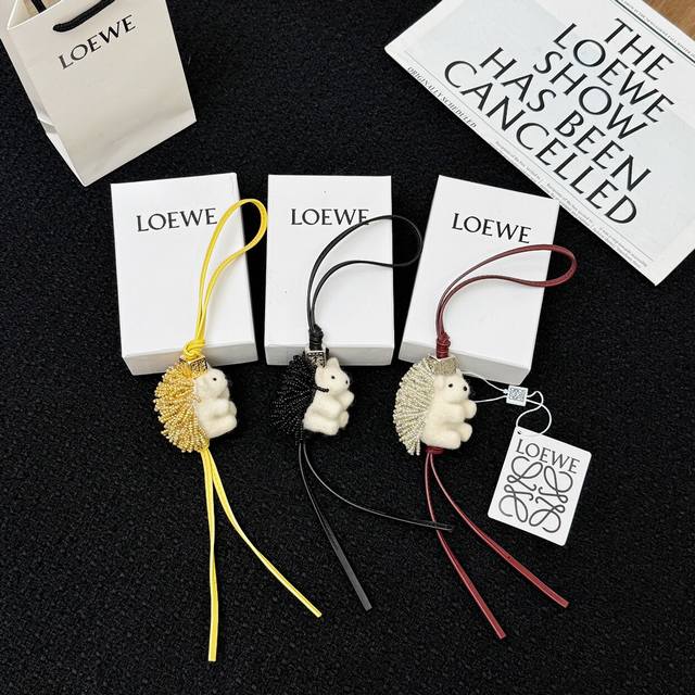 Three-Color In Stock - Loewe Felt And Leather Hedgehog Pendant