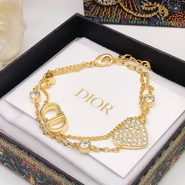 Id Dsl0136 Dio*Latest Style Double-Layer Heart Bracelet, Consistent Zp Brass Mat