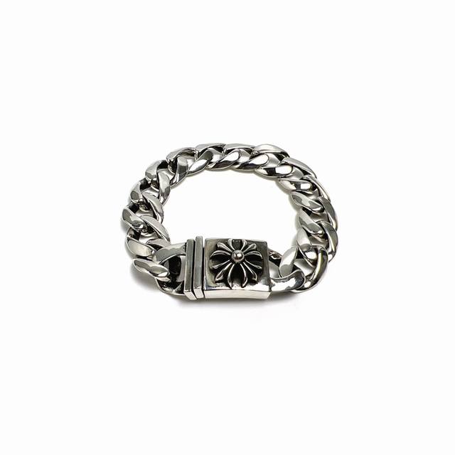 Chrome Hearts Cross Heart Square Cross Smooth Insert Bracelet