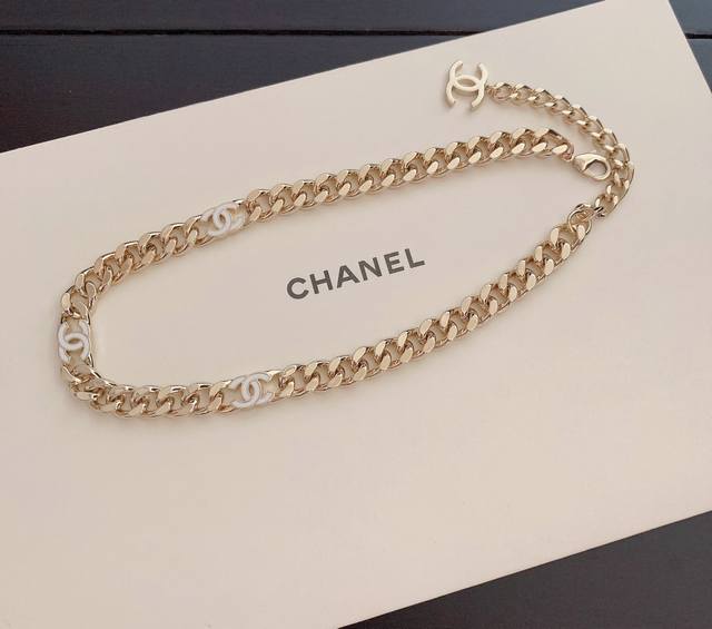 Ch*Nel New White Cc Chain Necklace, Made Of Consistent Zp Brass Material 075090