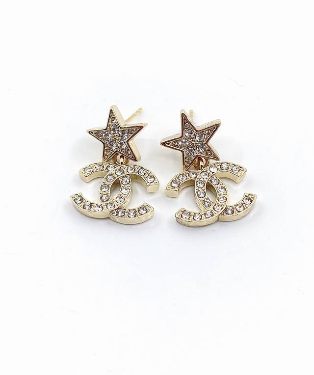 Chanel's Latest Five-Pointed Star Earrings, Made Of Zp Brass.