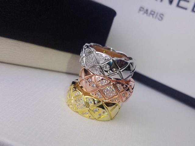 Chanel New Diamond Ring High-End Custom-Made Gold-Plated Top-Quality High-Carat