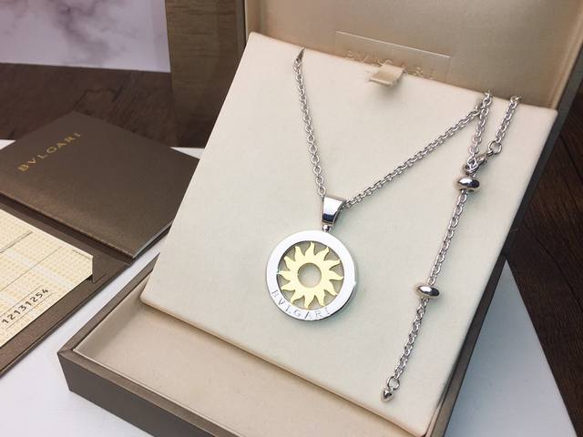 Bvlgari Classic Rotating Sun Necklace, Firewheel Necklace, Medium-Long Chain ~ S