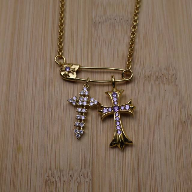 P [Premium Edition] Chrome Hearts Cross Necklace Chain | Hand-Carved Apocalyptic