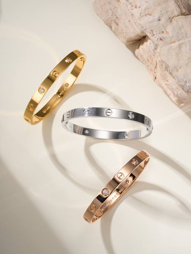 Wide Four-Diamond Bracelet Sizes 16, 17, 18, 19, 20 Crafted Using Zp Precision C