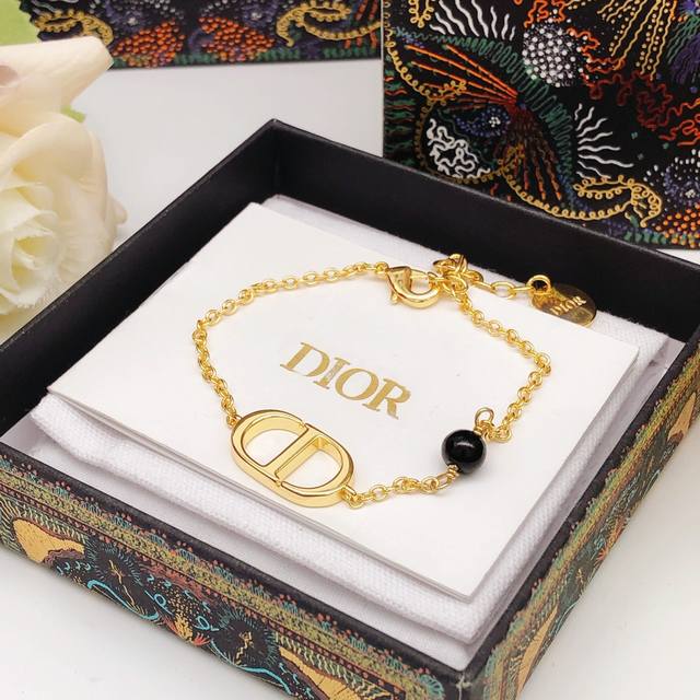 Id Dsl0128 Dio* Latest Cd Black Pearl Bracelet, Zp Brass Material