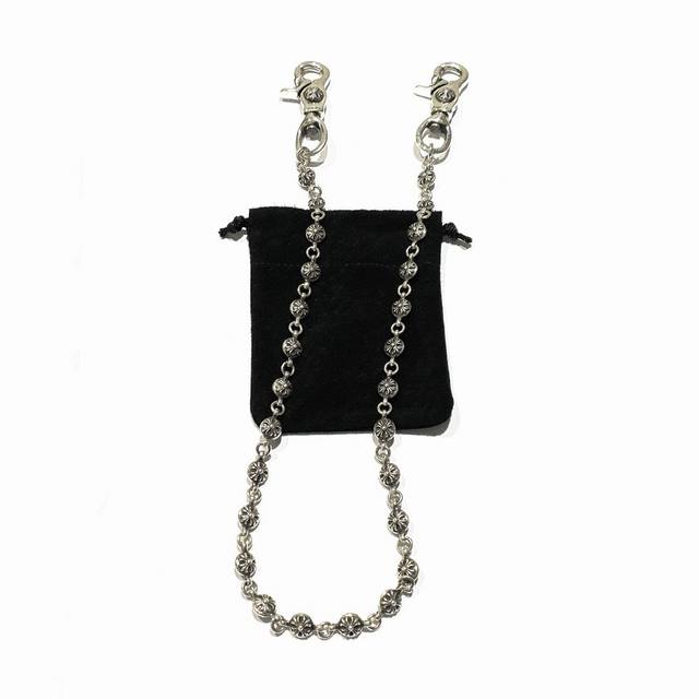 Chrome Hearts Cross Heart Cross Flower Ball Chain With Oxidized Finish Total Len