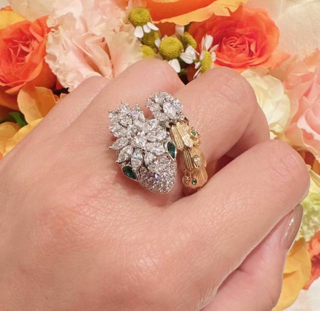 Bulgari High-End Green-Eyed Princess Snake Ring, Beloved By Celebrities, A Fashi