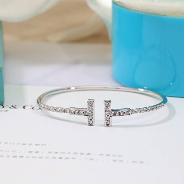 Premium Edition Tiffany & Co. Classic New Double T Bracelet, Real-Life Photos, A