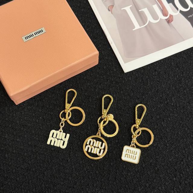 Miu Miu Keyring 3-In-1 Miu Miu 3-Piece Keyring Set, Bag Charm, And Accessory Fea