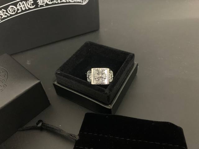 Trendy Chrome Hearts Cross Heart Square Open Ring For Men, Model Number: B556781